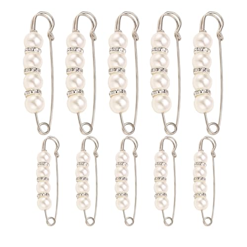 8 Pcs Pearl Brooch for Women clothes-Pearl Safety Sweater Shawl Pins Brooches Para Ropa De Mujer Multiple Styles and Lengths Are Available to Suit Various Scenarios Clothing Decoration Accessories Shawl Sweater Dress Hats Multicolor - color: C