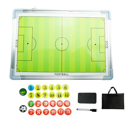Soccer Coaching Board with Magnetic Pieces, Dry Erase Markers, Soccer Tactical Presentation Clipboard for Soccer Coaches - Durable, Magnetic, Perfect Size