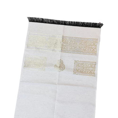 Muslim Prayer Rug, Prayer Mat, Special Turkish Prayer Mats, Prayer Rug for Muslim Man, Women, Kaaba Themed Janamaz for Salat, Namaz, 5 Time Prayers (White) - color: White