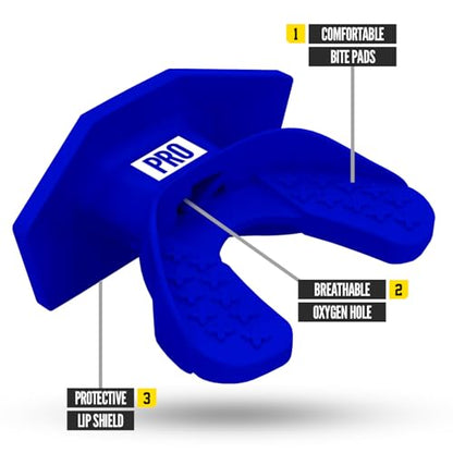 Nxtrnd One Pro Football Mouth Guard, Interchangeable Strap, Fits Adult & Youth (Blue) - color: Blue Pro