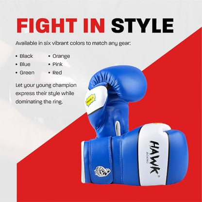 Kids Boxing Gloves for Kids Children Youth Punching Bag Kickboxing Muay Thai Mitts MMA Training Sparring Gloves - color: Blue, size: 4 oz