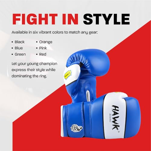 Kids Boxing Gloves for Kids Children Youth Punching Bag Kickboxing Muay Thai Mitts MMA Training Sparring Gloves - color: Blue, size: 6 oz