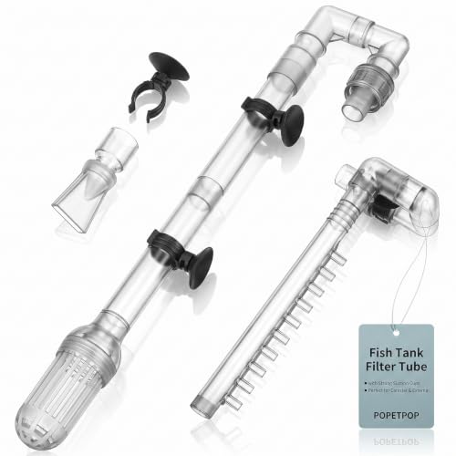 POPETPOP Aquarium Filters Intake Outlet Tube, Fish Tank Filter Tube Replacement Accessories with Strong Suction Cups for Canister & External - Easy Installation