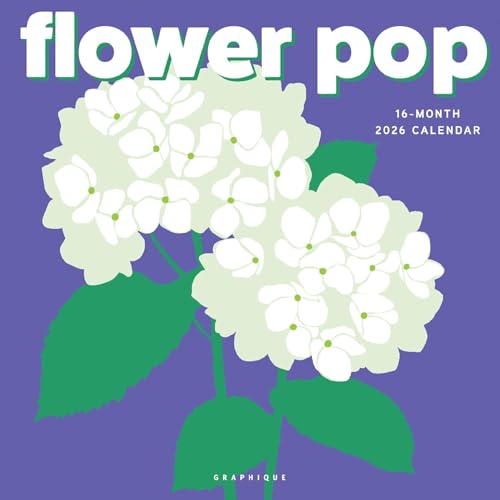 Graphique 2026 Flower Pop Wall Calendar | 12” x 12” | Thick Paper | Home & Office Organizer | Large Monthly Grid | 3 Languages & Marked Holidays | 4 Month Preview Page for 2027 - color: Flower Pop