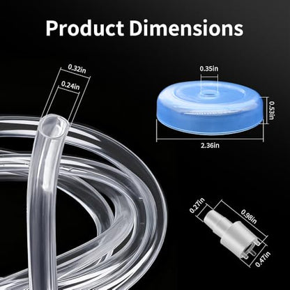 2-Pack Silicone Water Pump Hose, 1/4 in ID 3.3FT | Food Grade Tube, For 5-Gallon Electric USB Manual Automatic Drinking Water Pump, Desktop Water Dispenser & Home Brewing