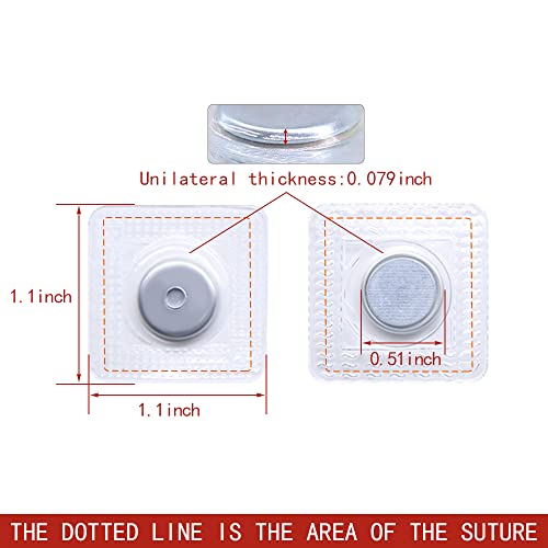 SEMINI Hidden Sew Magnetic Snap Invisible Hidden Sew in PVC Hidden Purse Closure for Fastener Handbag Cloth Clasp DIY Craft Sewing Tools (13mm) - size: 13mm,circular