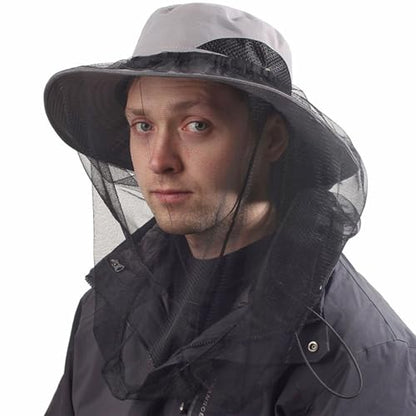 Practical Head Covers with Fine Density Mesh Antibug Head Net for Women Men Unisex Hiking Camping Fishing Accessories Gnat - color: Navy Blue Sky Top