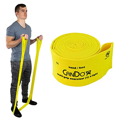 CanDo Multi-Grip 6 Foot Exercise Resistance Band with Hand/Foot Loops for Total Body Workouts, Training, Rehab, Stretching and Therapy - style: X-Light