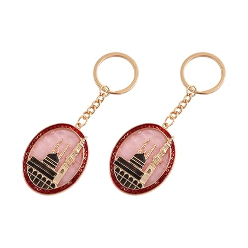 Pack Of 2 Zincs Alloy Islamics Art Inspired Keychains Middle Eastern Moons Festival Cultural For Ramadans Eid - color: Black 1