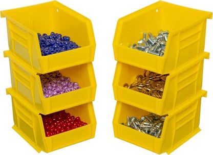Akro-Mils 30210 AkroBins Plastic Storage Bins, 5"x4"x3", Yellow, 24-Pack | Space-Saving Stackable Bins for Garage, Pantry, Craft Organization - color: Yellow