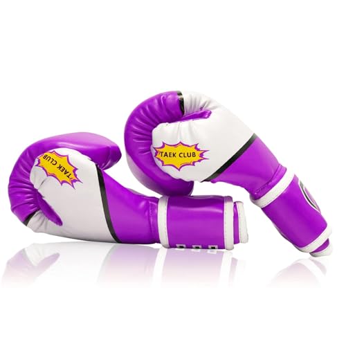 CKE Boxing Gloves for Kids Ages 5-12, Beginner Punch Bag Training Gloves | Youth boxing gloves and kids boxing gloves for boys and girls, ideal for beginner practice, punching drills and training - color: Purple