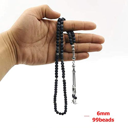 albasha Tasbih 99 beads Natural weathered agate stone Misbaha Muslim Eid gift islamic bracelet