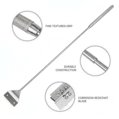 Aquarium Maintenance Tool Set - 430 Stainless Steel Long Reach Scissors, Tweezers & Sand Shovel for Fish Tanks - size: 18.11 x 1.18 x 0.79 in