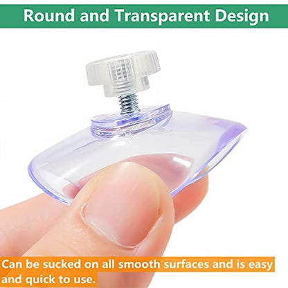 vilihkc 10PCS Sucker Cup Suction Hook Plastic Sucker Pad Holder Silicone Round Strong Transparent with Knurled Nut for Daily Hanging(1.3inch) - color: 1.3inch