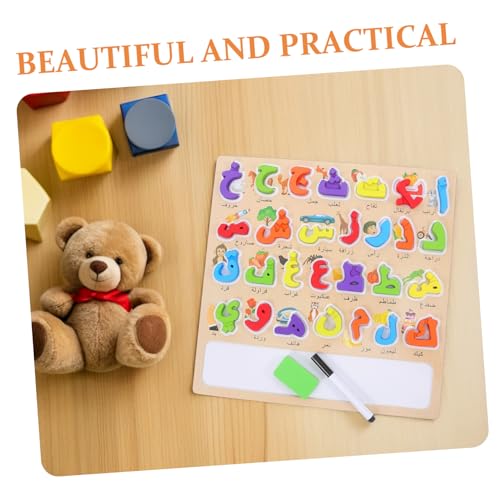 ERINGOGO 1Set Arabic Letter Matching Puzzle Montessori Educational Wooden for Engaging Alphabet Learning Puzzle for and Design for Family Interaction