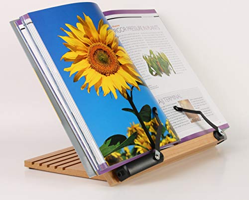 BS1500 11.8x8.5 Portable Adjustable Foldable Bookstand Holder for Reading Hands Free Large Thick Heavy Textbooks Cookbooks Tablets - size: Standard 11.8"x8.5"
