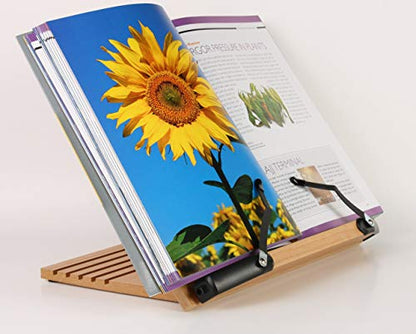 BS1500 11.8x8.5 Portable Adjustable Foldable Bookstand Holder for Reading Hands Free Large Thick Heavy Textbooks Cookbooks Tablets - size: Standard 11.8"x8.5"