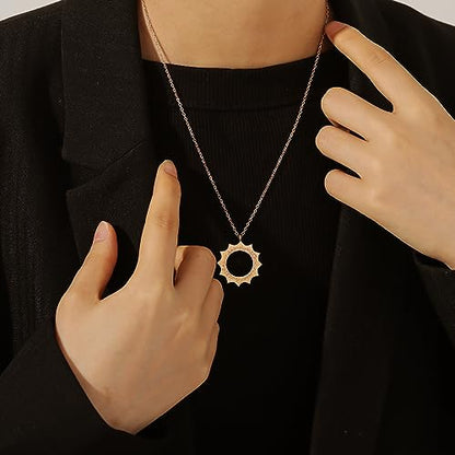 With Hardship Comes Ease | Women Calligraphy Necklace Arabic Calligraphy Necklace Stainless steel 18K Gold Plated Pendant Gift - color: Silver color, size: 18 inch