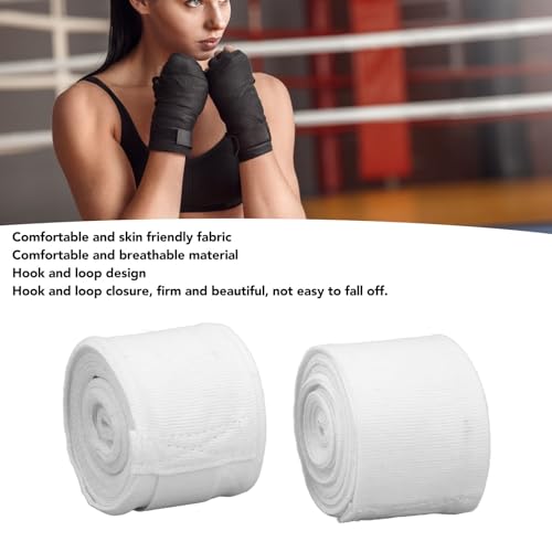 2Pcs Boxing Hand Wraps, 16.4ft Cotton Boxing Wraps, Quick Drying Semi Elastic Hook Loop Design, Sports Hand Wraps for Men Women Kickboxing Muay Thai (Black)