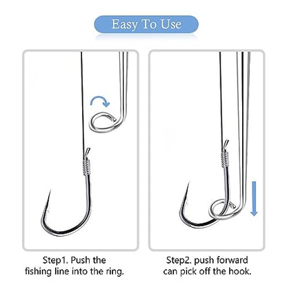 Medsuo 2pcs Stainless Steel Fishing Unhooking Disgorgers Portable Fishing Hook Remover Tools Fishing Supplies for Lake Fishing River Fishing Sea Fishing
