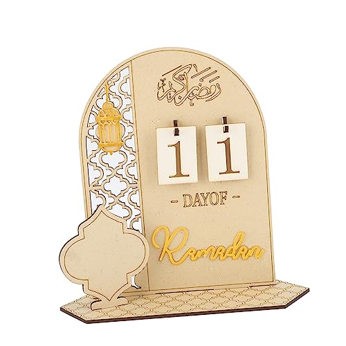 Ramadan Countdown Calendar Wooden Decorative Ornament DIY Eid Calendar Home Party Holiday Applicable Scene, Wooden Eid Mubarak Ornament Decorative DIY Ramadan Calendar Ornament
