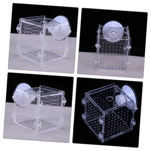 COHEALI Fish Isolation Case Acrylic Breeding Box 8x8x8.8 Cm Aquarium Nursery Divider for Betta Guppy Shrimp Hatchery Tank