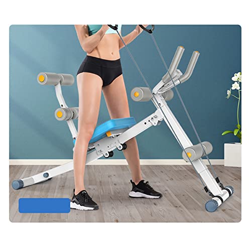 TFCFL Core Ab Trainer Bench Abdominal Stomach Exerciser Workout Gym Fitness Machine Ab Machine Abdominal Cruncher Core Workout Sit Up Bench Side Shaper LED Foldable Exercise Roller Wheels