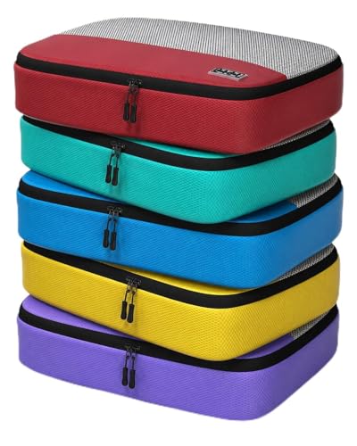 Medium Packing Cubes for Travel - 5pc Packing Cubes for Suitcases - Lightweight Luggage Organizer Bags (Non-Compression) - color: 5pc Multicolor, size: Medium