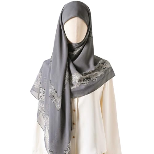 K-Elewon Large Square Scarf 51" Headscarf Chiffon Fashion Scarves Turbans Hair Wrapping Scarfs - color: D-grey