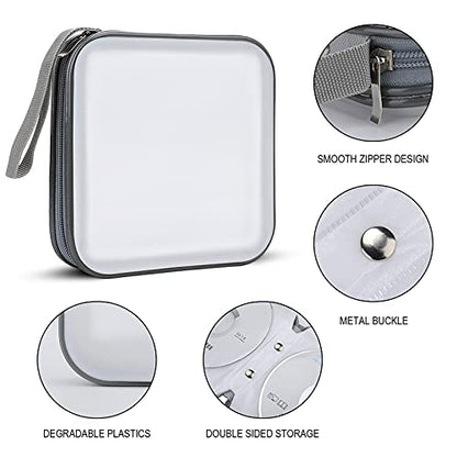 Stained Glass Golden Crescent Moon And Islamic House CD Case DVD Storage Case Portable CD Case Holder Storage CD Wallet Holder Organizer for Car Home Travel