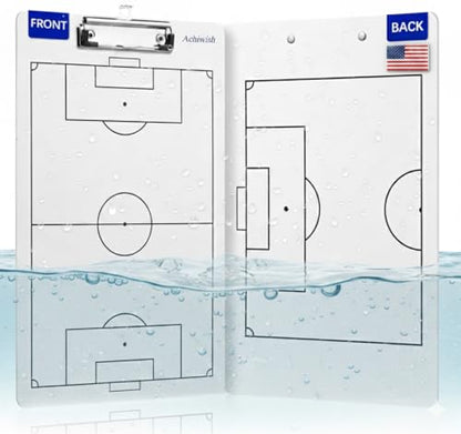 Soccer Clipboard for Coaches, Double-Sided Dry Erase Board | Printed soccer field on a double-sided dry erase clipboard with metal clip; marker and eraser are not included. - style: Soccer