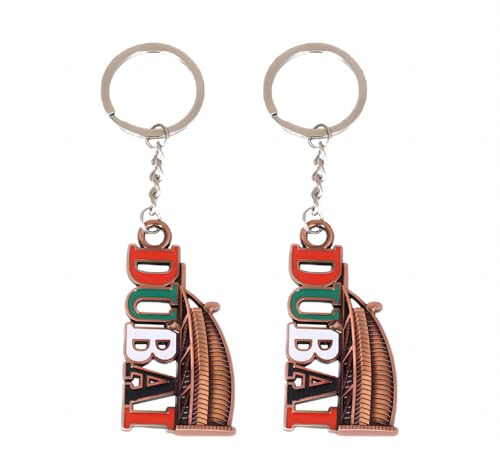 2pcs dubai buildings keychain, dubai travel souvenir keychain, bag car decoration key chain - style: Style 1