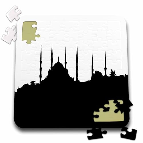 3dRose Taiche - Vector Art - Istanbul - Istanbul Cityscape Silhouette - Puzzles (pzl-382540-2)