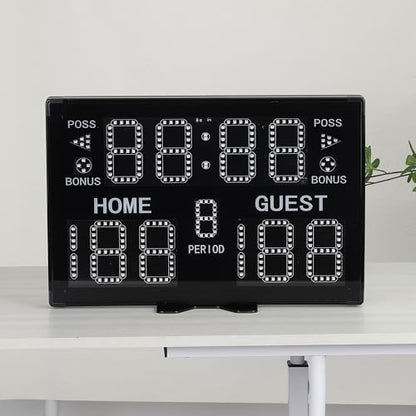 M METERXITY Electronic Basketball Scoreboard, Interval Timer Count Clock Wall Clock Digital with Remote Apply to Indoor Gym Game Fitness