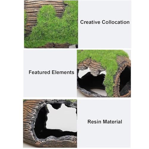 Fish Decorations for Tank Broken Barrel Design Artificial Ornament | Fish Aquarium Decor for Betta Shrimp Turtle Jellyfish Reptile Small Pets Freshwater Saltwater