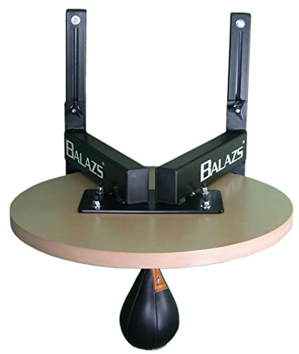 Balazs i-Box Speed Bag Platform - Heavy Duty Commercial Steel, Made in USA | Commercial Grade 11-Gauge Steel, 12" Adjustable Wall Mount, Pro Level III Swivel, 24" Drum, Made in USA - color: Black