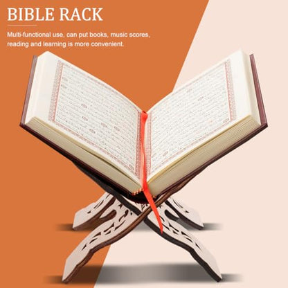 Detachable Wooden Book Stand for Desk Reading Multi-Purpose Lightweight Holder for Bible Quran Textbooks Suitable for Home Temples Students Portable Space-Saving Design