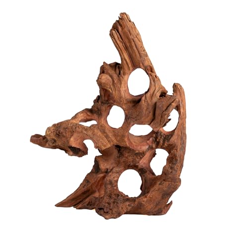 emours Porous Natural Driftwood for Aquarium, Aquascaping Driftwood with Holes, Hand-Selected Tunnels & Hideouts, Aquascaping Hardscape, Terrarium Reptile Décor, No Paint or Resin (16-20" (40-50 cm)) - size: 16-20" (40-50 cm)