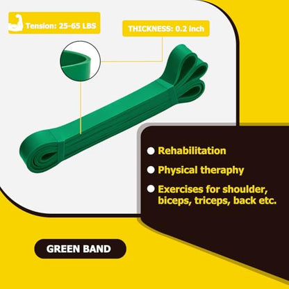 Pull Up Bands, Resistance Bands, Pull Up Assistance Band Exercise Bands for Men & Women Working Out, Body Stretching, Physical Therapy, Muscle Training - color: Green