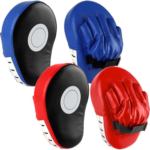 2 Pairs Boxing Mitts Boxing Curved Focus Punching Mitts Kickboxing Striking Pads for Men Women Martial Taekwondo Karate Muay Thai