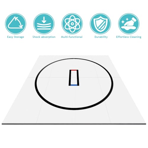 10' x 10' Wrestling Mat for Home, 1.2" Thick Foldable BJJ Mats for Home Gym, Anti-Slip MMA Jiu Jitsu Mats, Grappling Mats for Martial Arts & Judo Practice (White)