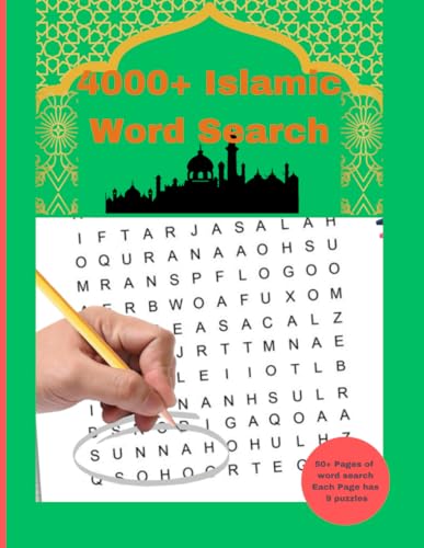 4000+ Islamic Word Search Book: Large Print 4000+ word finds, 50+ Puzzles Islamic Word search Pages Book for All ages, Perfect for Ramadan gifting for ... for adults, kids and teens, Quran word search