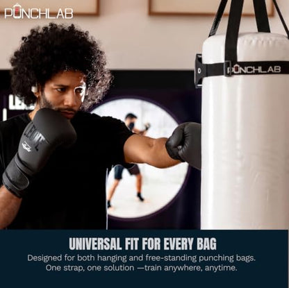 Boxing Phone Holder for Punching Bag – Heavy Bag Strap Mount with Punch Tracker, Fits All Hanging & Freestanding Bags, Works with PunchLab App (Free App Included)