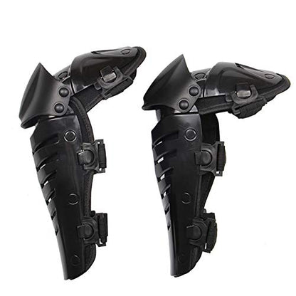 Motorcycle Knee Shin Guard Pads, Long Leg Sleeve Crashproof Motocross Protective Gear Armor Bendable Adjustable Mtb Knee Pads for Men Mountain Biking Racing (Black) - color: Black