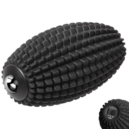 Vibrating Massage Ball for Full Body Relaxation, Silicone Trigger Point Massager Ball for Back, Neck, Foot, Muscle Recovery, Portable Rechargeable Massage Roller, 3 Vibration Modes (Black) - color: Black