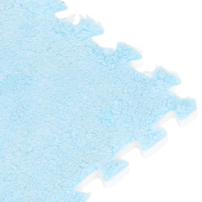 10pcs 30 cm/11.8 in Foam Puzzle Floor Play Mat,Interlocking Carpet Tiles for Home Gym and Fitness Room (Light Blue) - color: Light Blue