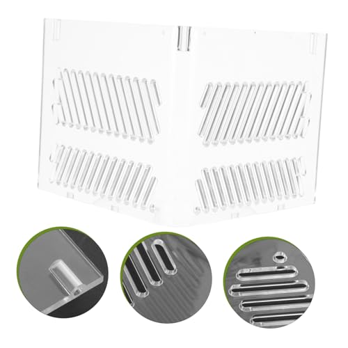 Hemoton Aquarium Divider Acrylic Grid Fish Tank Pump Guards Isolation Box for Easy Setup
