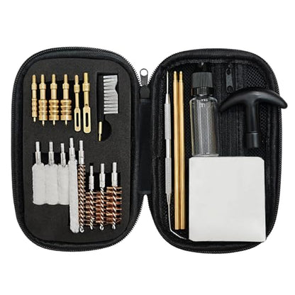 ELVO Gun Cleaning Kit 21-Piece Brass Set (.22 9mm .357 .38 .40 .45) | Brass Components, Fits Handgun Calibers, for Gun Owners