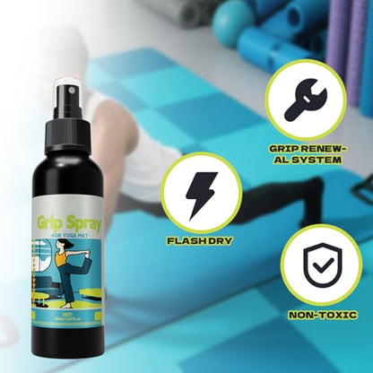 Yoga Mat Grip Spray – Slip-Resistant Anti-Slip Spray, Enhances Mat Traction, Quick-Dry Formula, Multi- Yoga Solution | Ideal For Weightlifting, Gymnastics, Rock Climbing, Home Gym, Training - color: 50ml