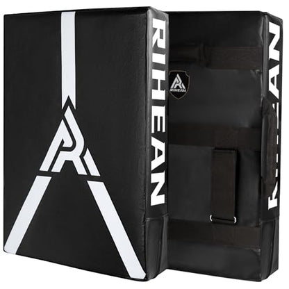 Large Kick Shield - 24" Muay Thai Kickboxing Pad with 5 Padded Handles, Dense Foam for MMA, Boxing, Martial Arts, Karate, Taekwondo Training (1 Unit)
